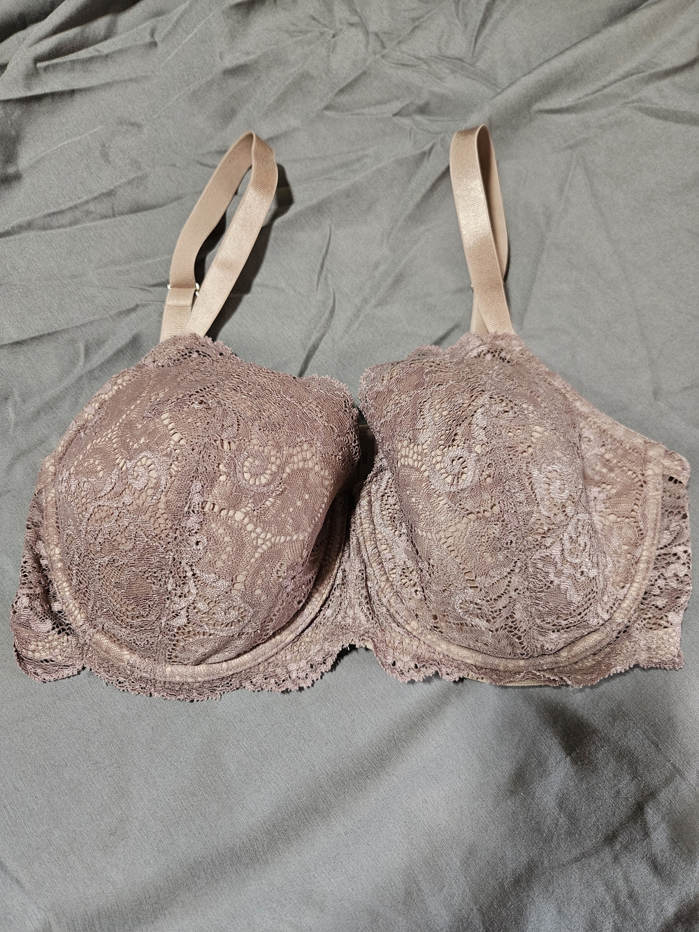 ThirdLove Lace Balconette Bra in Mauve Taupe